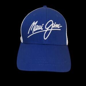 Maui Jim blue and white trucker hat adjustable snapback hat vintage baseball cap